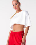 Core Oversized Crop Tee - White