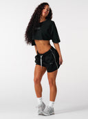 Core Relaxed Track Shorts - Black
