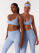 Cloud Compression Signature Bra - Dusty Blue