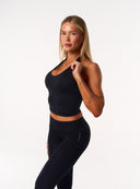 [women] Seamless Halter Tank - Black