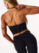 [women] Seamless Halter Tank - Black