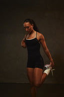 Cloud Compression Square Back Tank - Black