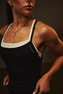 Cloud Compression Square Back Tank - Black