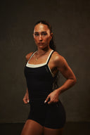 Cloud Compression Square Back Tank - Black