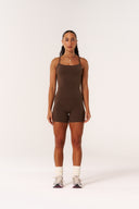 Cloud Compression Square Back Tank - Malt