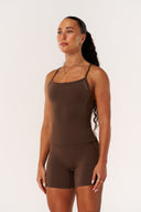 Cloud Compression Square Back Tank - Malt