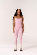 Cloud Compression Square Back Tank - Avalon Pink