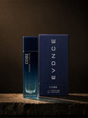 Core Eau de Parfum 30ml bottle and box on stone